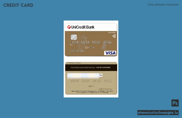 Beispielvorschau der UniCredit Bank VISA Kreditkarte (Deutschland)